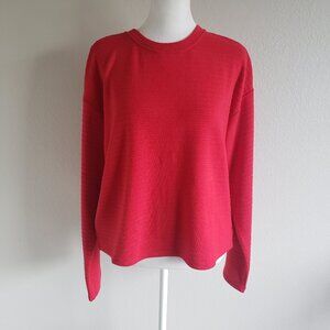 NEW Sancturay Sweater Long Sleeves Red Boxy Crop Soft Stretch Size S Small NWT